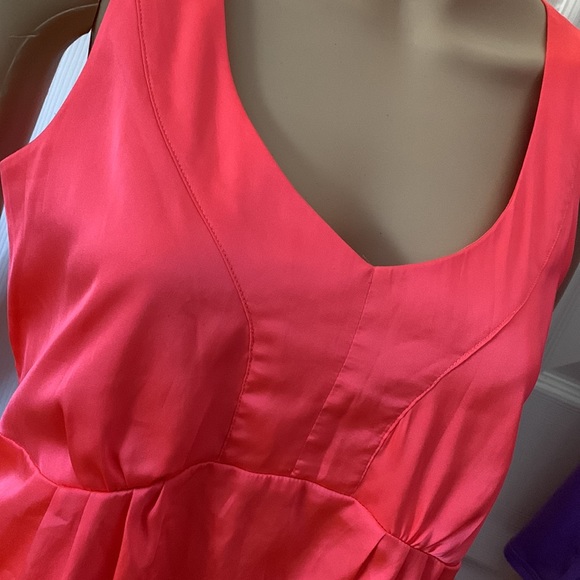Neon Orange scoop sleeveless babydoll tunic tank top M - Picture 10 of 11